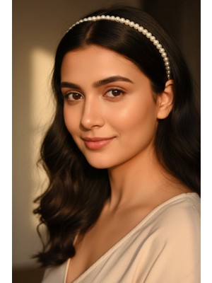 Mini Inci Detaylı Sade ve Zarif Gelin Saç Bandı / Tacı