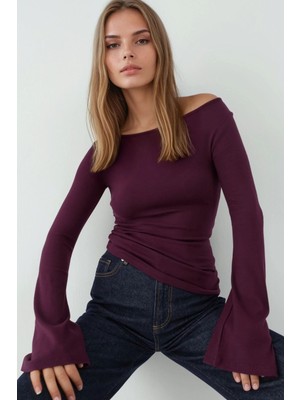 Hiccup Kadın Çan Kollu Basic Üst Leylak Moru