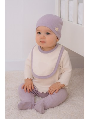 Kidaxi Kız Bebek 4\'lü Zıbınlı Alt Üst Takım %97 Pamuklu (1-3 / 3-6 Ay)