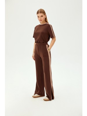 Allyco Beli Lastikli Nervürlü Modal Karışım Örme Pantolon