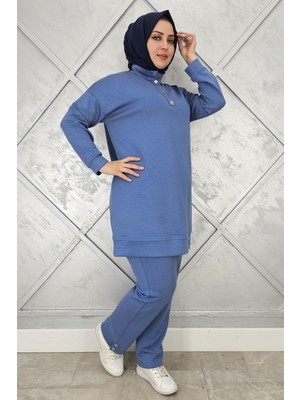 Pys Giyim Kadın Boğazı Çıt Çıt Detaylı Tesettür Takım