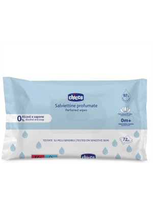 Chicco Parfümlü Islak Mendil 72’li – %97 Doğal Kaynaklı, Alkol & Sabun Içermez, Lotus Çiçeği Özlü