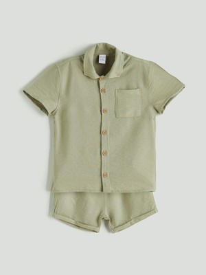 Lc Waikiki Yeni Sezon Basic Erkek Bebek Gömlek ve Şort 2'li