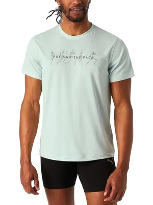 Puma Erkek Mavi Puma Graphıcs Runnıng Illustratıo Mavi Erkek T-Shirt