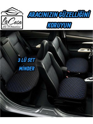 La Casa Automotive Lacasa Automotive Ortopedik Ergonomik,cepli Kaymaz Jakar Kumaş Oto Kılıf-Minder (3parça Set)