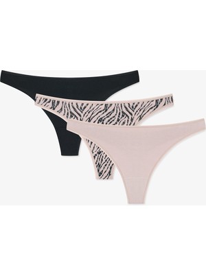 Penti Renkli Zebra Dance 3'lü Tanga Külot