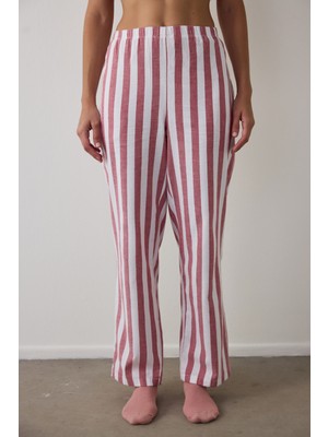 Penti Kırmızı Good Mood Pamuklu Çizgili Pijama Altı