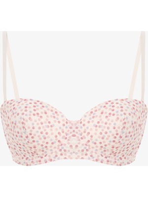 Penti Açık Pembe Bloom Desenli Lace Dantel Balenli Sütyen