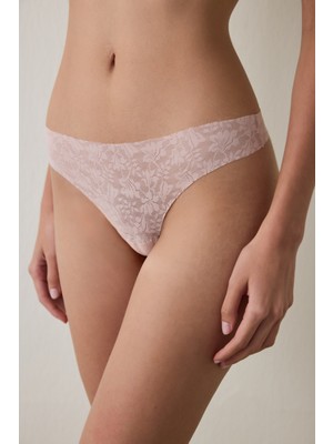 Penti Gül Kurusu Dantelli İz Yapmayan Lazer Kesim Orta Bel Tanga Külot