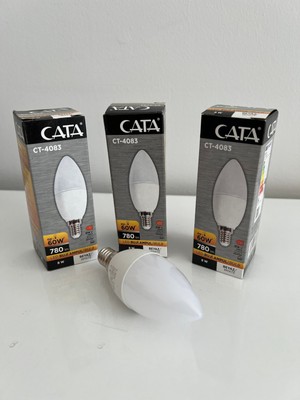 Cata LED Buji Ampul (CT-4083) 8W 780LM Işık Rengi Beyaz 3'lü Paket