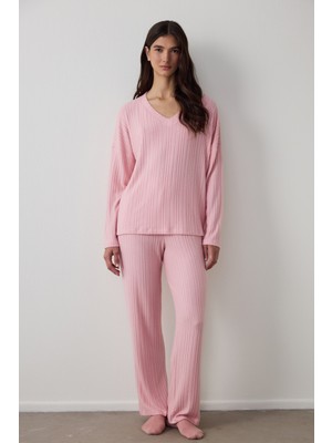 Penti Pembe Cozy Pink Pantolon Termal Etkili Pijama Takımı