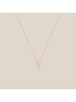 Altıntaş Taşlı Sonsuzluk Altın Kolye