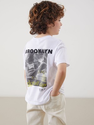 Lc Waikiki Yeni Sezon Bisiklet Yaka Baskılı Erkek Çocuk Tişört