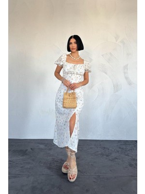 Yaman Market Lila Çiçekli Yazlık Elbise