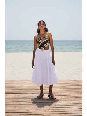 Yaman Market Dikiş Detay Maxi Etek