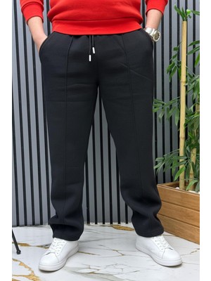 Wafrazon Erkek 3 Iplik Şardonlu Ön Çimalı Baggy Eşofman Altı