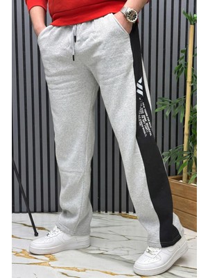 Wafrazon Erkek 2 Iplik Şardonlu Wafra Baskılı Garnili Baggy Eşofman Altı