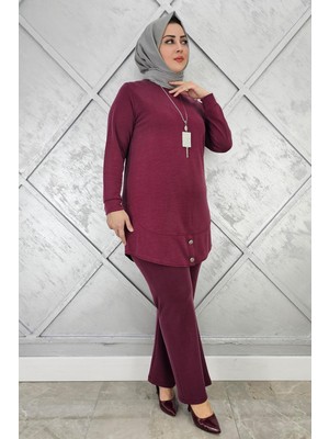 Pys Giyim Kadın Kolye Düğme Detaylı Tesettür Takım