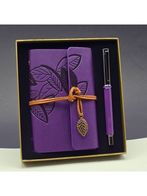 Osense Özel Renk Deri Defter ve Roller Metal Kalem