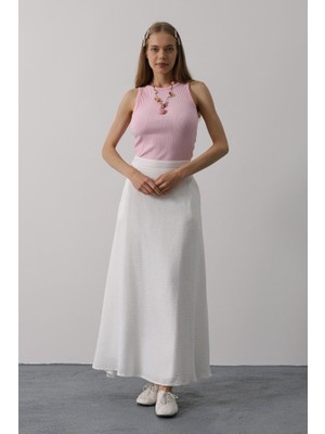 Yaman Market Keten Etek - Beyaz