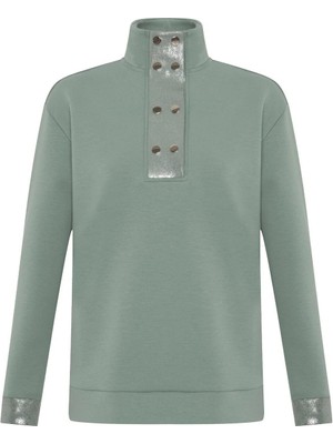 Allyco Yüksek Yaka Oversize Sweatshirt