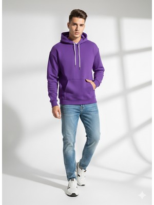 Ribana Classic Unısex Regular Fıt Cepli Kapüşonlu Yumuşak Dokulu Classic Sweatshirt