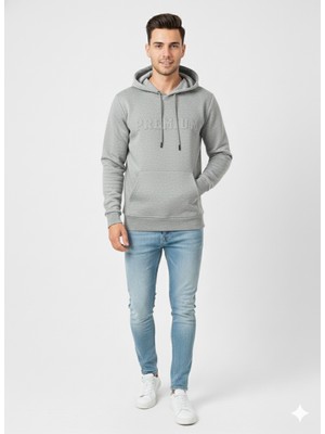 Ribana Classic Unısex Regular Fıt Cepli Kapüşonlu Yumuşak Dokulu Classic Sweatshirt