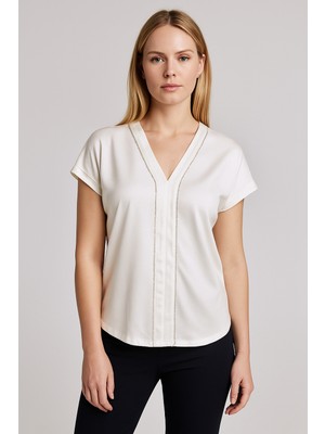 Allyco V Yaka Kısa Kollu Regular Örme Tişört