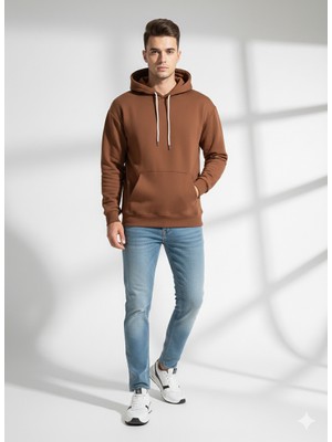 Ribana Classic Unısex Regular Fıt Cepli Kapüşonlu Yumuşak Dokulu Classic Sweatshirt