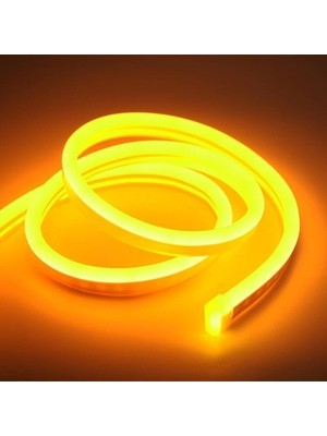 Cata Metrelik Neon LED Amber Turuncu 220 Volt Hortum LED Tak Çalıştır Şerit LED Yüksek Işık Su Geçirmez