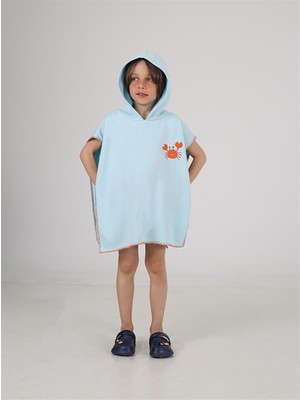 Luess Çocuk Nakış Desenli Plaj Havlu Panço