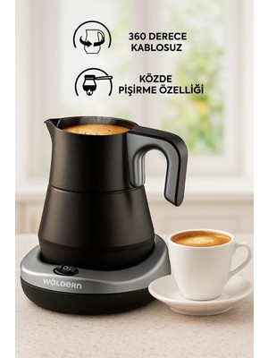 Waldern Elektrikli Közde Türk Kahvesi ve Türk Kahve Makinesi Krom