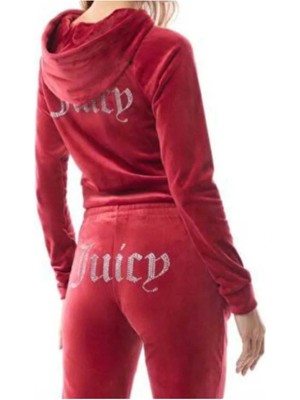 İsra Ayyıldız Moonstar Collection Juicy Coutre Kabartmalı Taşlı Kadife Eşofman Takımı