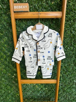 bebexy Kuş Baskılı Yazılı Pijama Takımı
