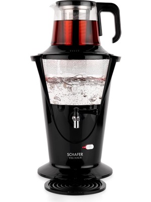 Schafer Tee Haus Elektrikli Cam Semaver Siyah Cam Gövde ile Hızlı Demleme