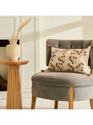 Karaca Home Luna Püsküllü Dolgulu Kırlent 35X42 cm Kahverengi