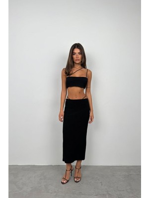 Ip Detay Dokulu Maxi Etek