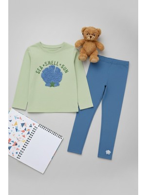 My Kids Wear Kız Çocuk Uzun Kollu Üst + Tayt – Okul & Kreş Rahat Takım 3-7 Yaş 12354