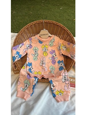 bebexy Minnie Mouse Baskılı Pembe Bebek Takım 94/