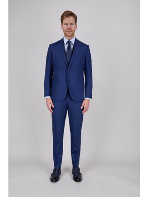 Paco Romano Erkek Slim Fit Mono Yaka Parlement Yelekli Takım Elbise