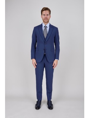 Paco Romano Erkek Slim Fit Sivri Yaka Parlement Yelekli Takım Elbise