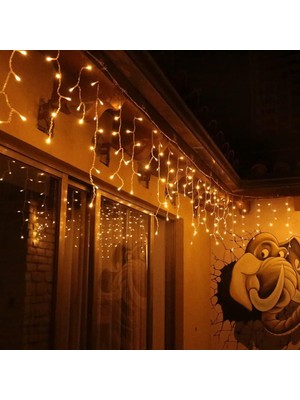 Gaman Dış Mekan 30 Sarkıtlı Dekoratif Saçak LED 2 Metre Saçak LED - Perde Ledi IP65 Su Geçirmez