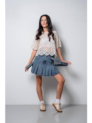 bebexy Pileli Jean Etek