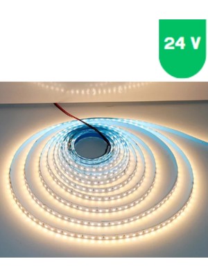 Powerr Led Aydınlatma 24 Volt 8 mm Pixel 3000 K Günışığı Iç Mekan 120 Ledli 10 Metre Şerit LED