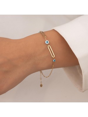 Hakan Mücevherat Nazar Boncuklu 14 Ayar Altın Bileklik