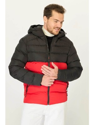 D1fference İçi Astarlı Cepli Kapüşonlu Jel Elyaflı Su ve Rügar Geçirmez Erkek Kışlık Mont