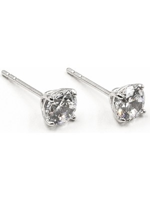 Sose Moda Zirkon Taşlı Xuping Tek Taş Damla Küpe - Gümüş