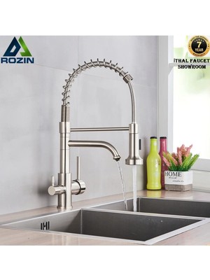 OEM Mutfak Evye Bataryası Dual Flow Su Arıtma Çıkışlı Spiralli ve Fiskiyeli 7 Yıl Garanti Ithal Nikel