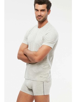 Kom Erkek, Gri, James 2'li T-Shirt Atlet