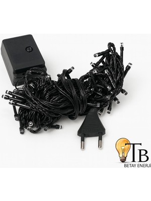 Betay Enerji Siyah Kablolu Multi Function LED Işık | 8 Modlu Kayan – Çakarlı – Sabit Yanma | Düz Uçlu Şeffaf LED | Yılbaşı – Ev – Mağaza Dekor Aydınlatma